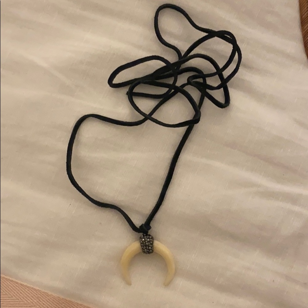 Black wrap necklace with charm
